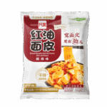 BJ Broad Noodle Chili Oil Flavor Hot Sour 115g 阿宽红油面皮-酸辣(袋)115g