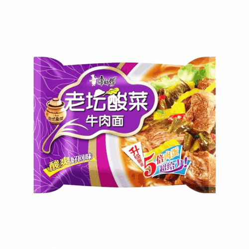 Master Kong Beef Noodles With Sauerkraut 117g*5 康师傅老坛酸菜牛肉面117克*5 五连包