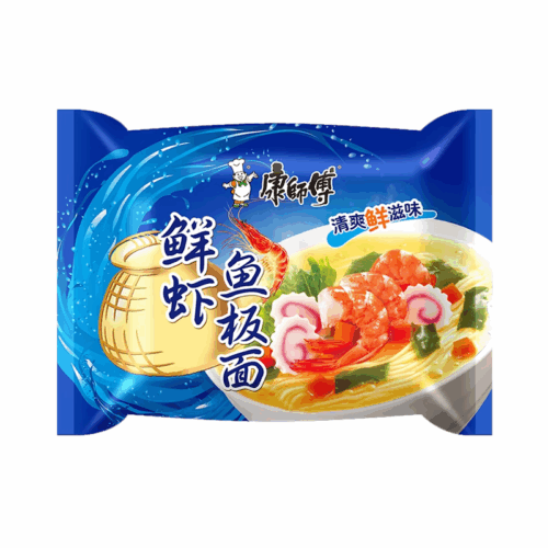Mk Fish And Shrimp Instant Noodle 98g x 5 康师傅鲜虾鱼板面98克五连包