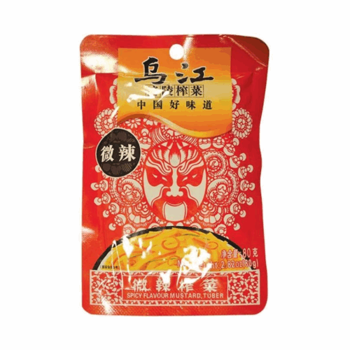 WJ Preserved Mustard Strips Hot 乌江微辣榨菜80克