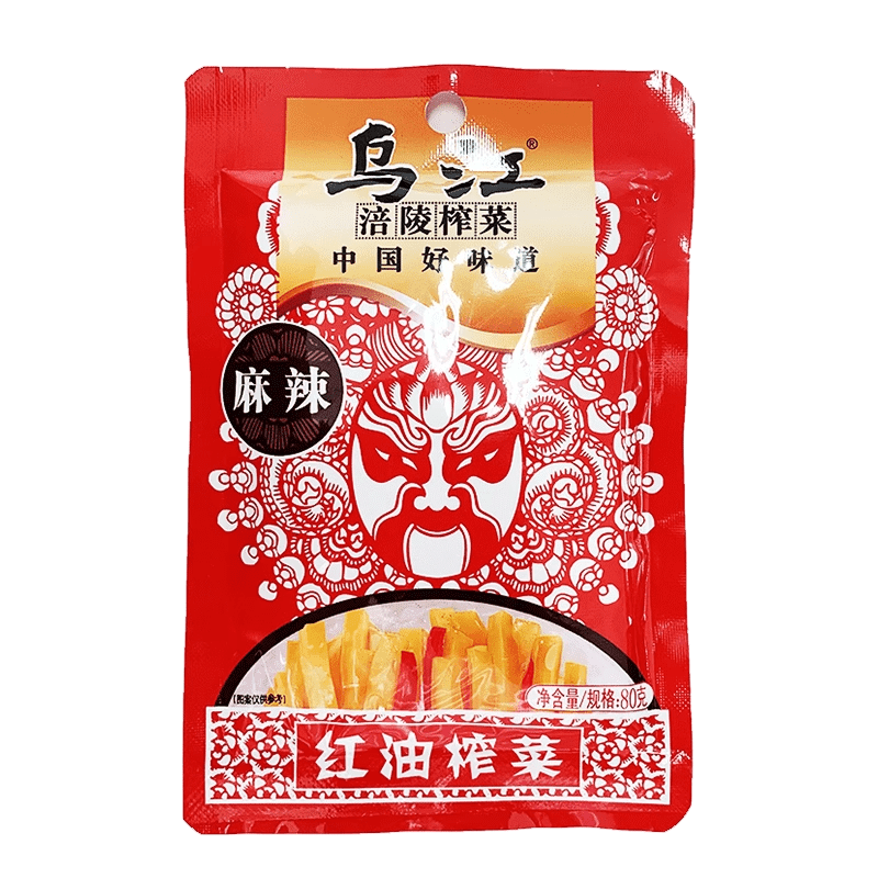 Wu Jiang Spicy Pickled Mustard Tuber 80g 乌江麻辣榨菜80克