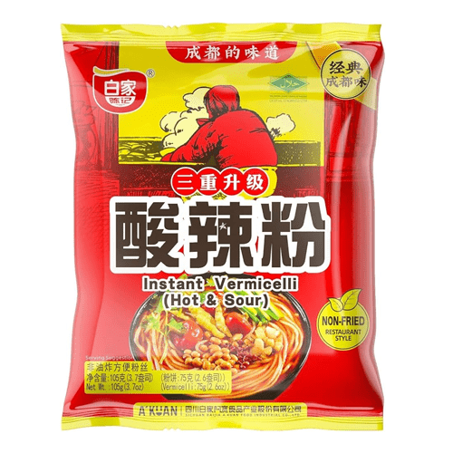 BJ Potato Vermicelli Bag Sour Hot 105g 白家红薯粉丝酸辣粉105克