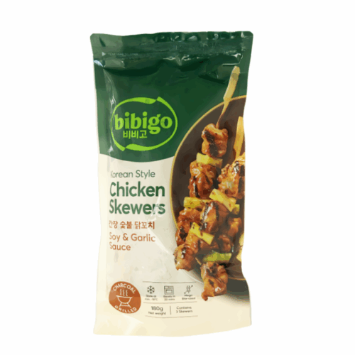 bibigo Korean Style Chicken Skewers Soy & Garlic 180g 必品阁韩式鸡肉串（酱油蒜味）180g
