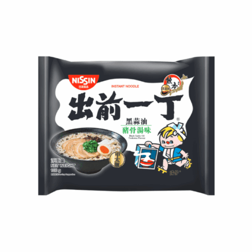 HK Nissin Demae Ramen Black Garlic Oil 100g 出前一丁 黑蒜油猪骨汤味100g
