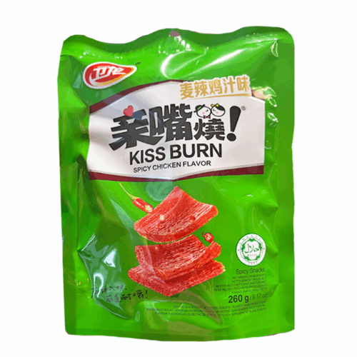 WL Kiss Burn Gluten Snacks- Spicy Chicken 卫龙亲嘴烧-麦辣鸡汁260g