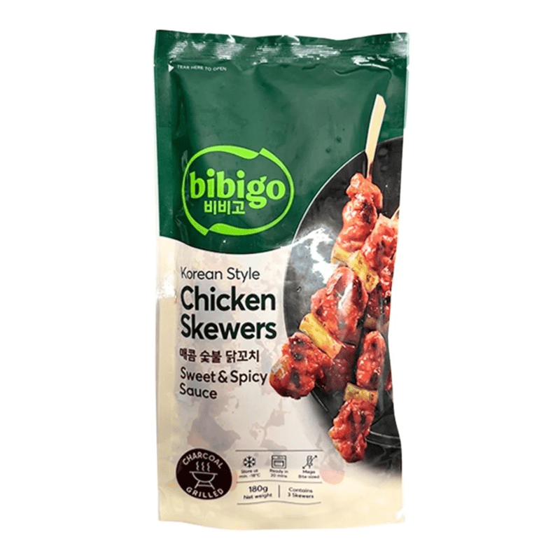 bibigo Korean Style Chicken Skewers Sweet & Spicy 180g 必品阁韩国风味甜辣味鸡肉串 180g