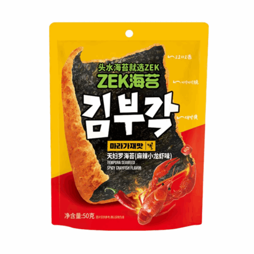 ZEK TEMPURA SEAWEED SNACK (SPICY CRAYFISH )50g ZEK天妇罗海苔（麻辣小龙虾味）50g
