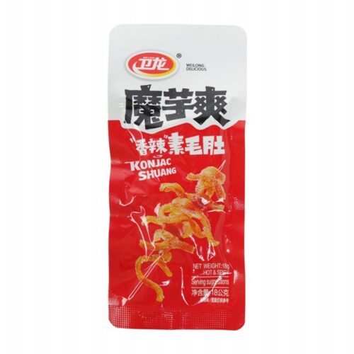 Wl Konjac Strips-Sichuan Flavour 18g  卫龙魔芋爽单包-香辣18g