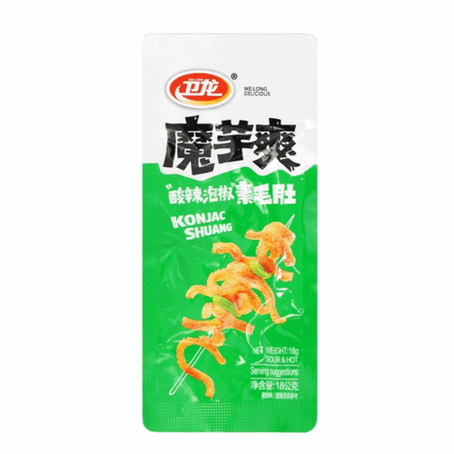 Wl Konjac Strips-Sichuan Flavour 18g  卫龙魔芋爽单包-酸辣18g