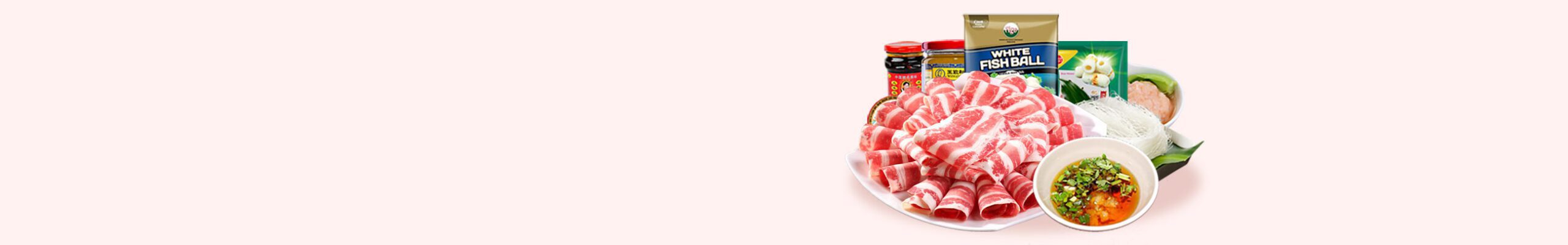 鱼丸虾丸冻豆腐，油碟麻酱老干妈