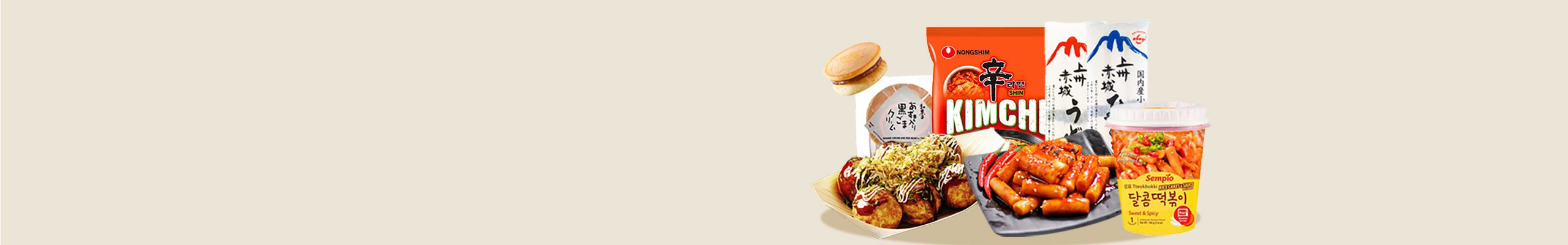 日韩美食章鱼烧，乌冬炸酱辣年糕